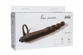 1201-01ВИБРОНАСАДКА ДЛЯ ДВОЙНОГО ПРОНИКНОВЕНИЯ PURE PASSION BRAMBLE BLACK