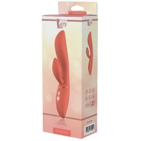 21771 Вибратор с клиторальным стимулятором, перезарежаемый, оранжевый, 2 мотора 10 режимов, силикон 21771 Вибратор с клиторальным стимулятором, перезарежаемый, оранжевый, 2 мотора 10 режимов, силикон