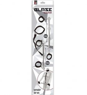 dd21341 Набор из 2-х металлических распорок для фиксации с манжетами + ошейник с поводком, неопрен, 