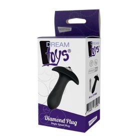 21485 Анальная втулка со сьемной вибропулей, черная, силикон + АБС пластик, водонепроницаемая, 9cm *