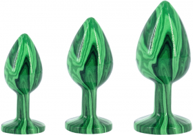 AP-AL001ZY-07 Эмалированная анальная пробка из алюминия с ярко зелёным кристаллом